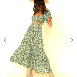 Free People Green Ellie Floral Dress